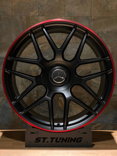 Диск ST Forged MB113 AMG 10х22 5/130 et30 84,1 Matt Black Red Lip Д002021